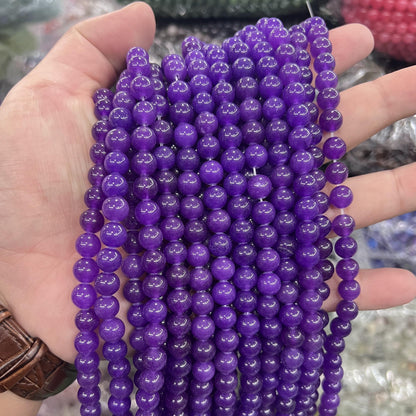 8mm Color Jade Beads Round | Natural Gems for Unique Jewelry Creations
