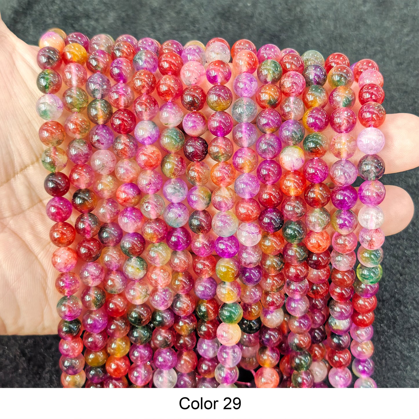 #3 Round Smooth Beads Crystal/Quartz/Jasper/Agate