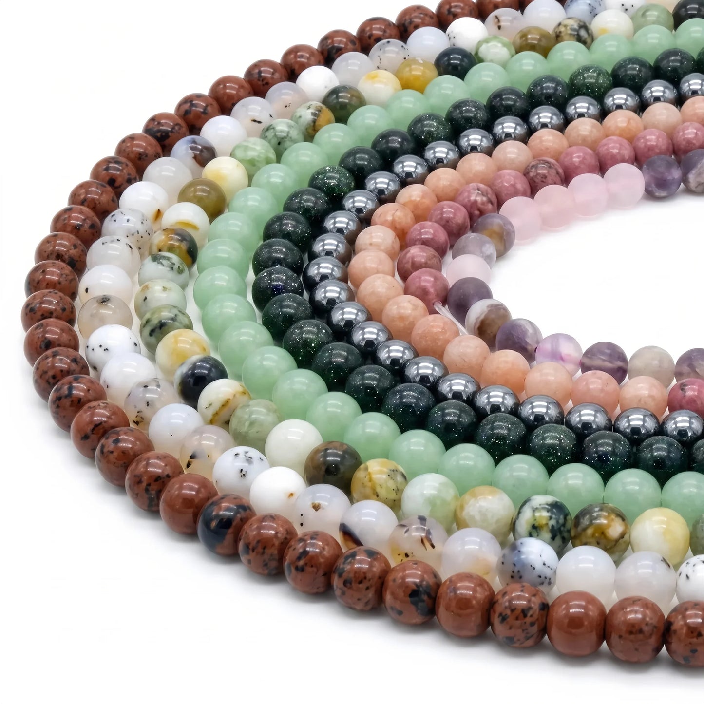 Round Smooth Beads: Diverse 4mm, 6mm, 8mm, 10mm, 12mm Natural Gems for Unique Jewelry Creations