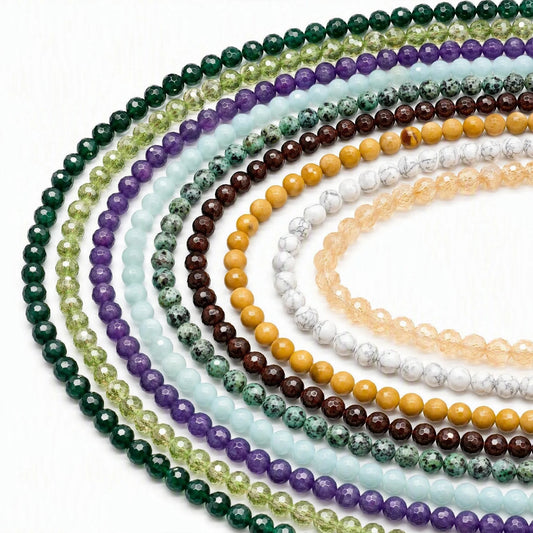 Nano Beads Tiny Round Faceted Beads 2mm 3mm