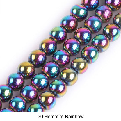 Round Smooth Beads: Diverse 4mm, 6mm, 8mm, 10mm, 12mm Natural Gems for Unique Jewelry Creations