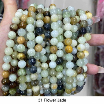 Round Smooth Beads Crystal/Quartz/Jasper/Agate