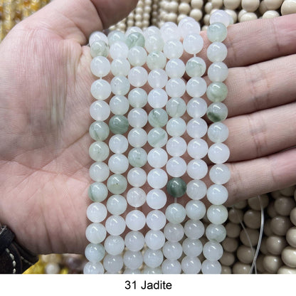 Round Smooth Beads: Diverse 4mm, 6mm, 8mm, 10mm, 12mm Natural Gems for Unique Jewelry Creations
