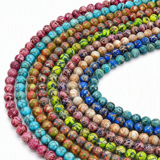 Sea Sediment Japser Beads 4mm/6mm/8mm/10mm Round Smooth Beads