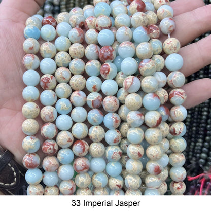 Round Smooth Beads: Diverse 4mm, 6mm, 8mm, 10mm, 12mm Natural Gems for Unique Jewelry Creations