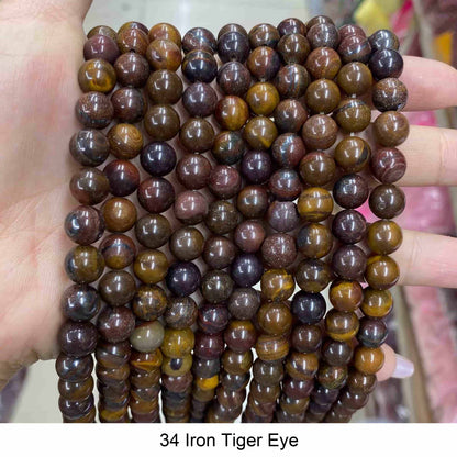 Round Smooth Beads: Diverse 4mm, 6mm, 8mm, 10mm, 12mm Natural Gems for Unique Jewelry Creations