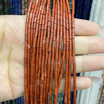 Cylindrical Tube Beads 2x4mm Quartz/Jasper/Agate/Crystal