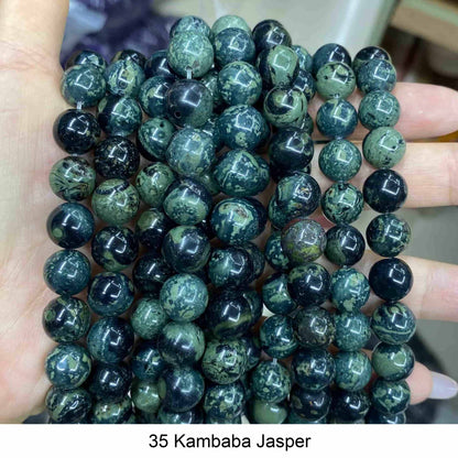 Round Smooth Beads: Diverse 4mm, 6mm, 8mm, 10mm, 12mm Natural Gems for Unique Jewelry Creations