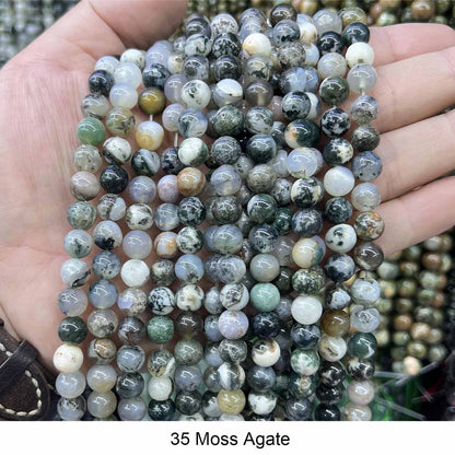 #1 Round Smooth Beads Crystal/Quartz/Jasper/Agate