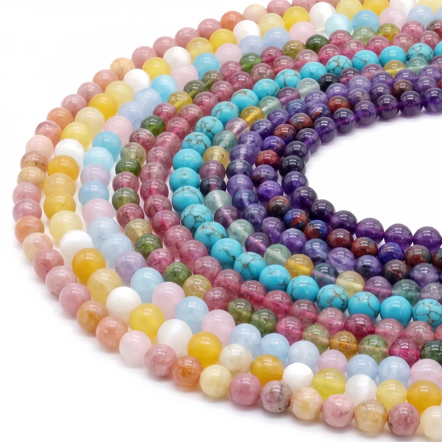 Round Smooth Beads | Diverse 4mm, 6mm, 8mm, 10mm, 12mm | Natural Gems for Unique Jewelry Creations