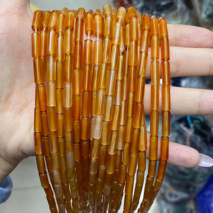 Cylindrical Tube Beads 4x13mm Quartz/Jasper/Agate/Crystal
