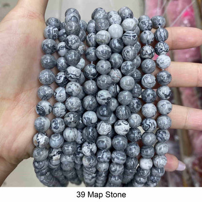 Round Smooth Beads: Diverse 4mm, 6mm, 8mm, 10mm, 12mm Natural Gems for Unique Jewelry Creations