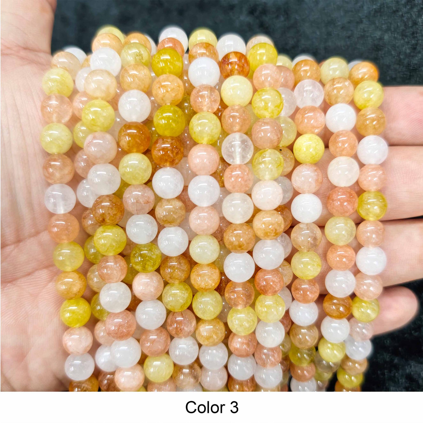 #3 Round Smooth Beads Crystal/Quartz/Jasper/Agate