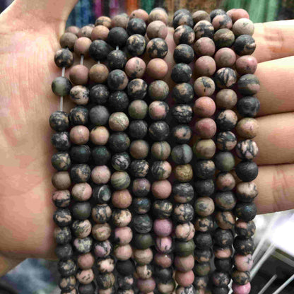 Round Matte Beads Crystal/Quartz/Jasper/Agate 4mm 6mm 8mm 10mm