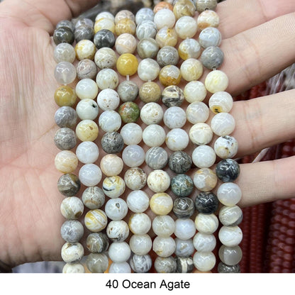 Round Smooth Beads: Diverse 4mm, 6mm, 8mm, 10mm, 12mm Natural Gems for Unique Jewelry Creations