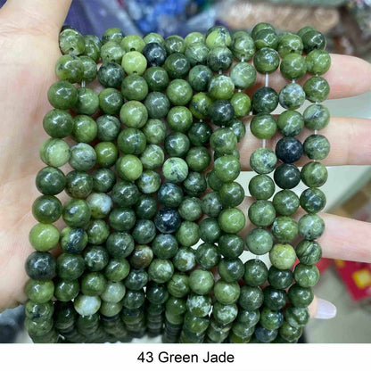 Round Smooth Beads Crystal/Quartz/Jasper/Agate