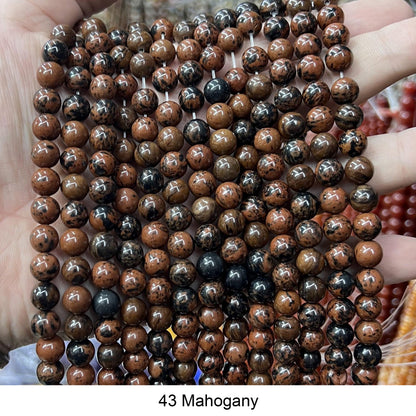 Round Smooth Beads: Diverse 4mm, 6mm, 8mm, 10mm, 12mm Natural Gems for Unique Jewelry Creations