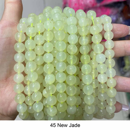 Round Smooth Beads: Diverse 4mm, 6mm, 8mm, 10mm, 12mm Natural Gems for Unique Jewelry Creations