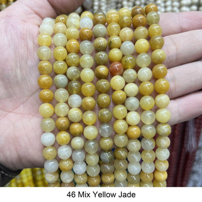Round Smooth Beads: Diverse 4mm, 6mm, 8mm, 10mm, 12mm Natural Gems for Unique Jewelry Creations