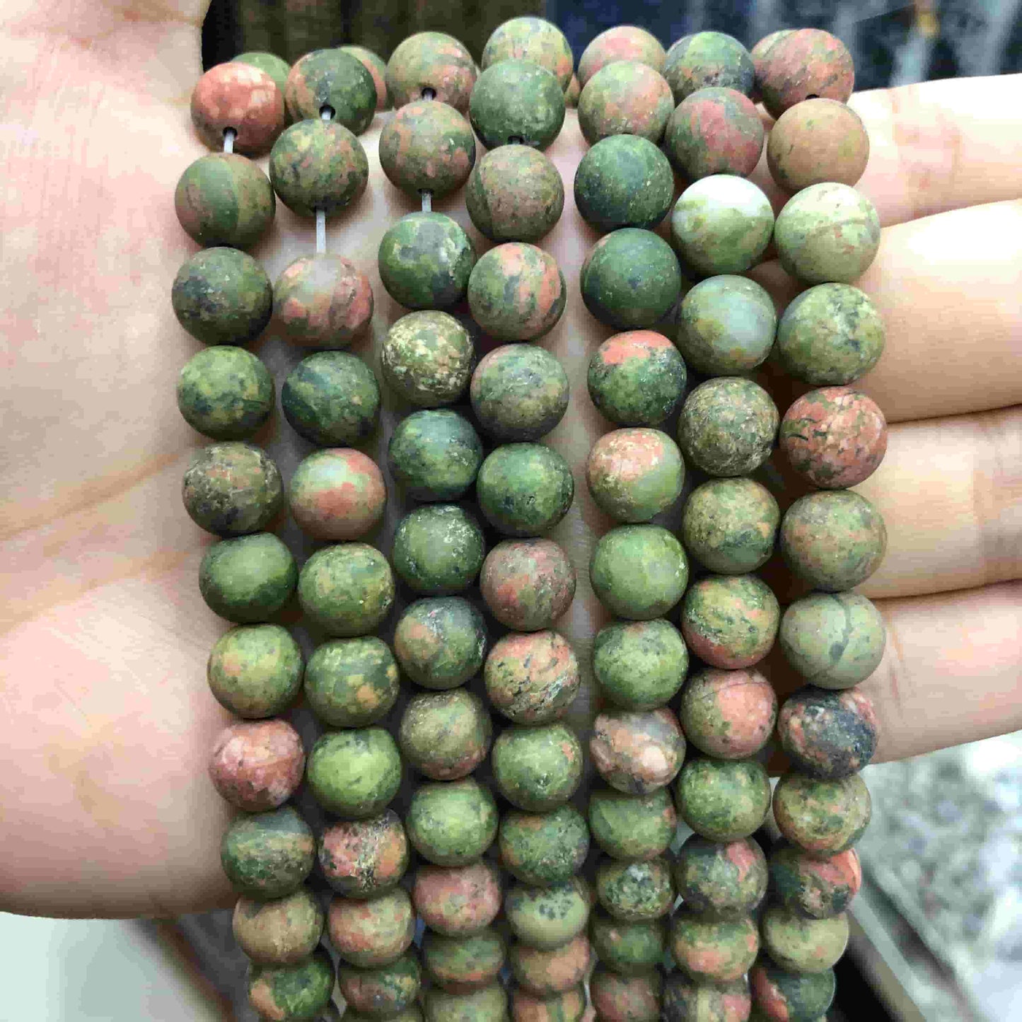 Round Matte Beads Crystal/Quartz/Jasper/Agate 4mm 6mm 8mm 10mm