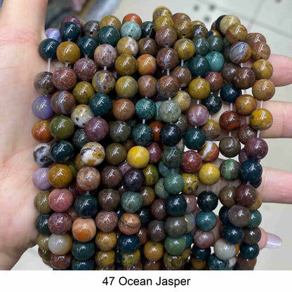 Round Smooth Beads: Diverse 4mm, 6mm, 8mm, 10mm, 12mm Natural Gems for Unique Jewelry Creations