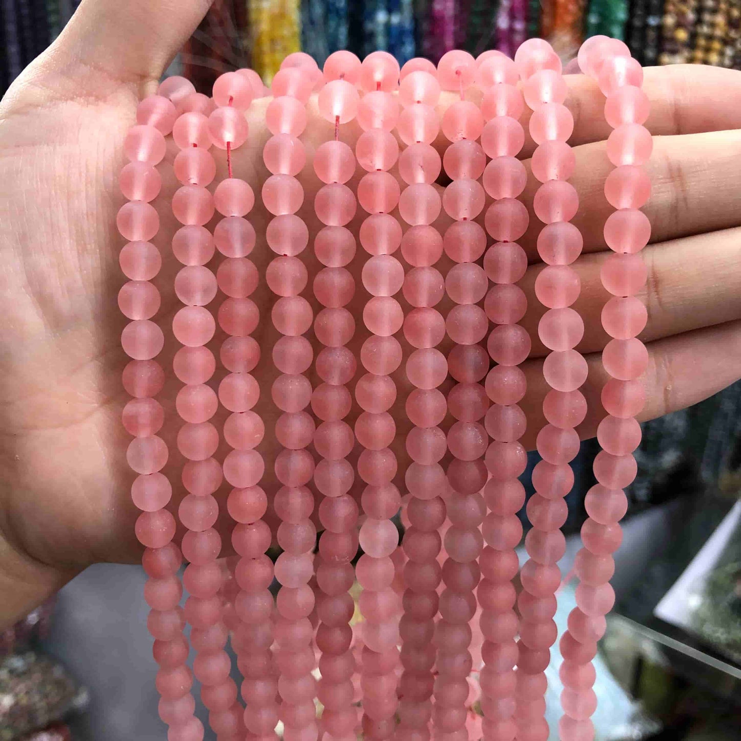 Round Matte Beads Crystal/Quartz/Jasper/Agate 4mm 6mm 8mm 10mm