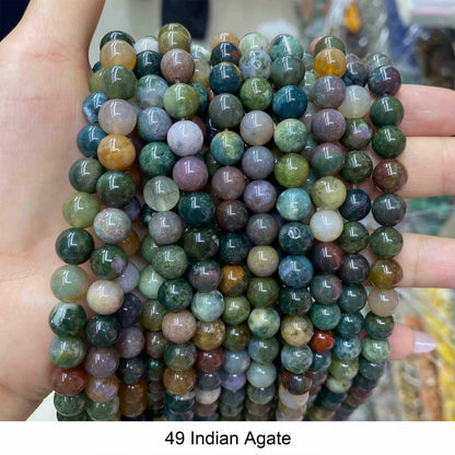 Round Smooth Beads Crystal/Quartz/Jasper/Agate