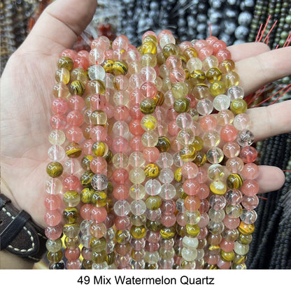 Round Smooth Beads: Diverse 4mm, 6mm, 8mm, 10mm, 12mm Natural Gems for Unique Jewelry Creations