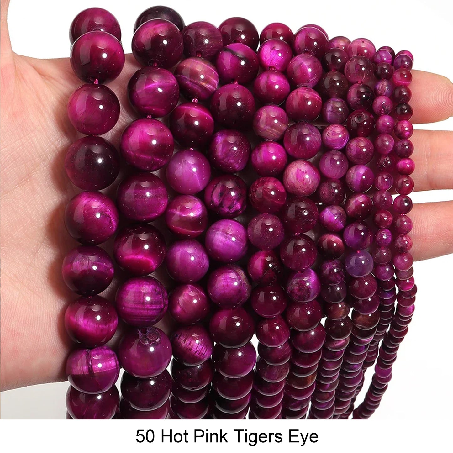 Round Smooth Beads: Diverse 4mm, 6mm, 8mm, 10mm, 12mm Natural Gems for Unique Jewelry Creations