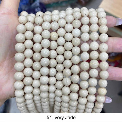 Round Smooth Beads Crystal/Quartz/Jasper/Agate
