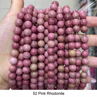 Round Smooth Beads: Diverse 4mm, 6mm, 8mm, 10mm, 12mm Natural Gems for Unique Jewelry Creations