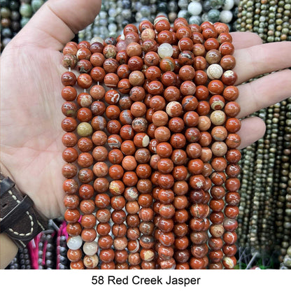 Round Smooth Beads: Diverse 4mm, 6mm, 8mm, 10mm, 12mm Natural Gems for Unique Jewelry Creations