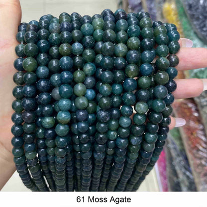 Round Smooth Beads Crystal/Quartz/Jasper/Agate