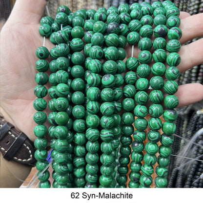 Round Smooth Beads: Diverse 4mm, 6mm, 8mm, 10mm, 12mm Natural Gems for Unique Jewelry Creations