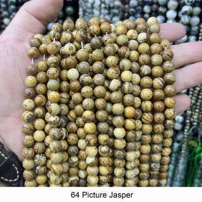 #1 Round Smooth Beads Crystal/Quartz/Jasper/Agate