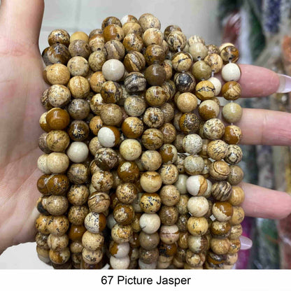 Round Smooth Beads Crystal/Quartz/Jasper/Agate