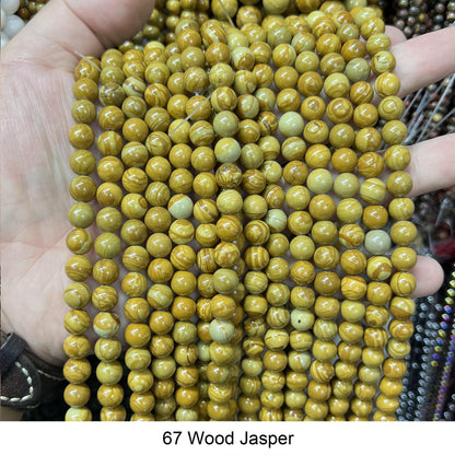 Round Smooth Beads: Diverse 4mm, 6mm, 8mm, 10mm, 12mm Natural Gems for Unique Jewelry Creations