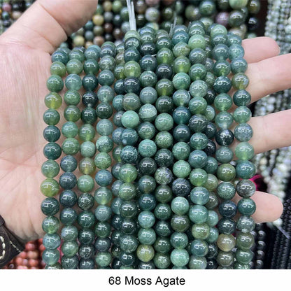 #1 Round Smooth Beads Crystal/Quartz/Jasper/Agate