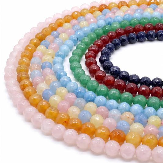 Color Jade Beads Faceted Round Beads 6mm/8mm/10mm