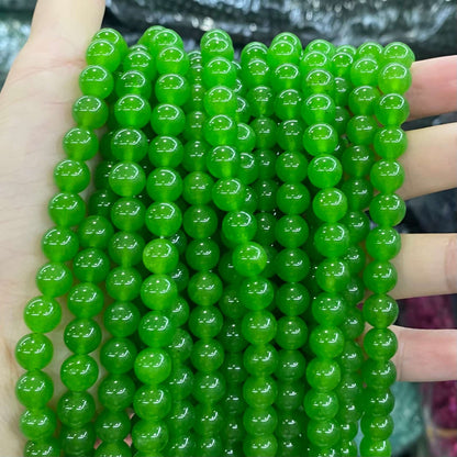 $1.99-8mm Color Jade Beads Round Smooth/Faceted Beads