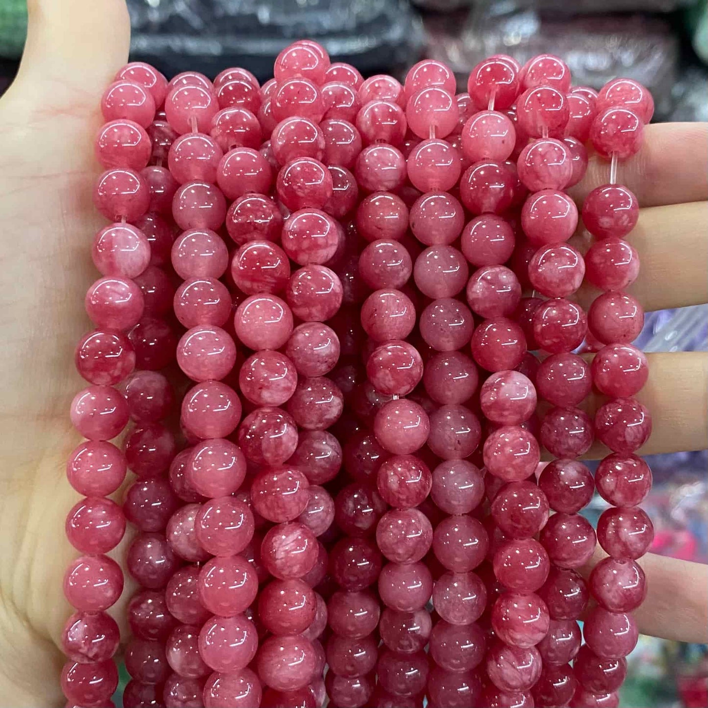 $1.99-8mm Color Jade Beads Round Smooth/Faceted Beads