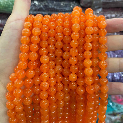 $1.99-8mm Color Jade Beads Round Smooth/Faceted Beads