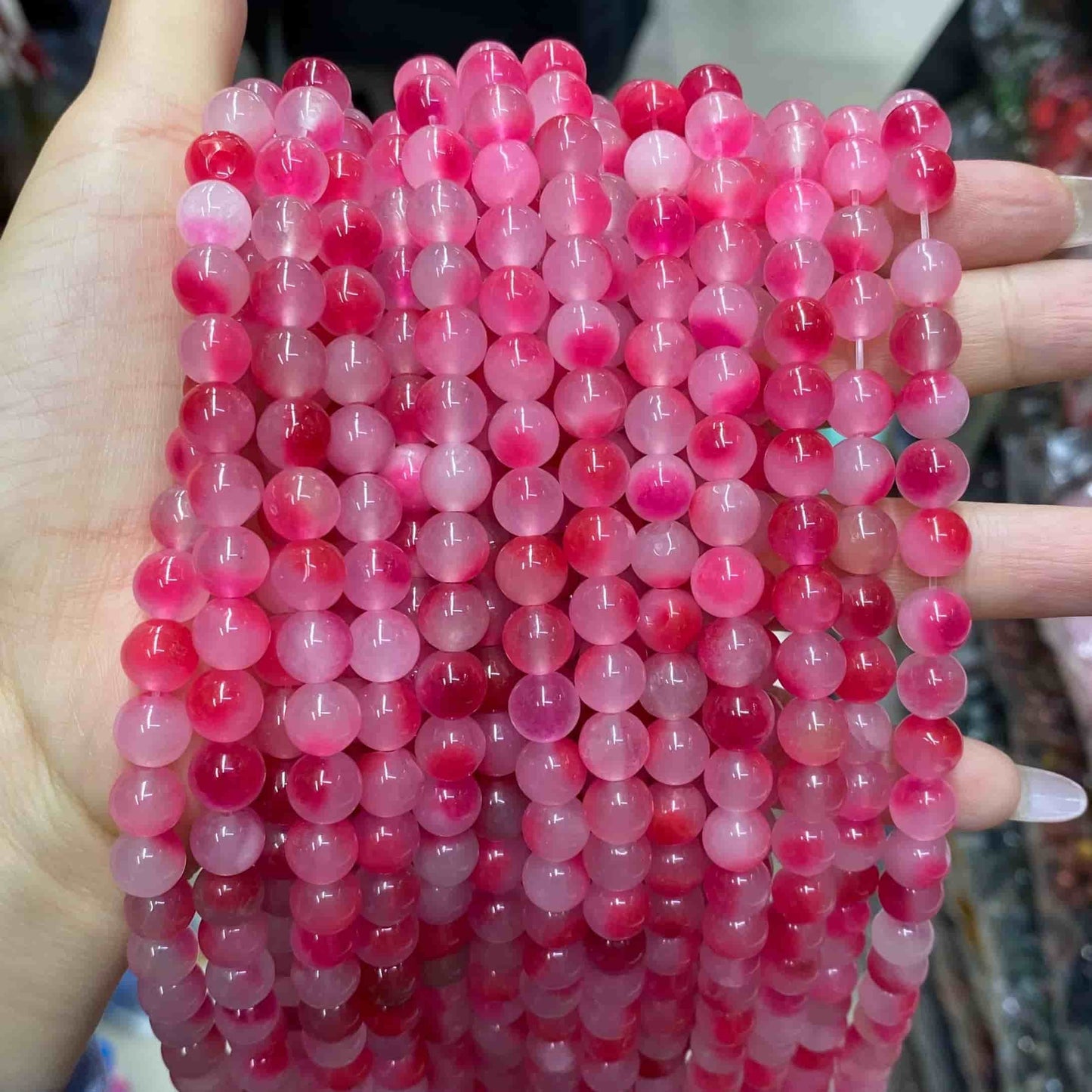 $1.99-8mm Color Jade Beads Round Smooth/Faceted Beads