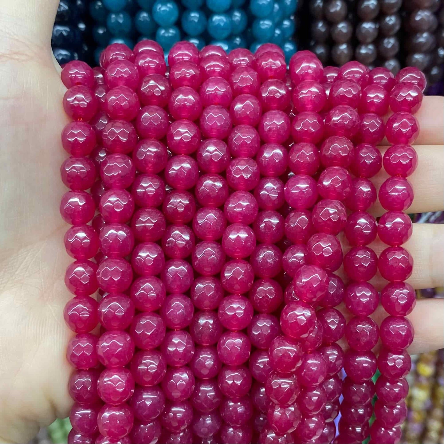 Color Jade Beads Round Smooth/Faceted Beads 6mm/8mm/10mm