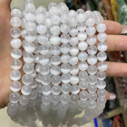 Round Smooth Beads Crystal/Quartz/Jasper/Agate 4mm 6mm 8mm 10mm