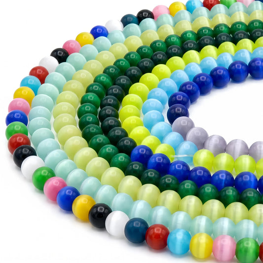 Cats Eye Moonstone Beads: Diverse 4mm, 6mm, 8mm, 10mm Natural Gems for Unique Jewelry Creations