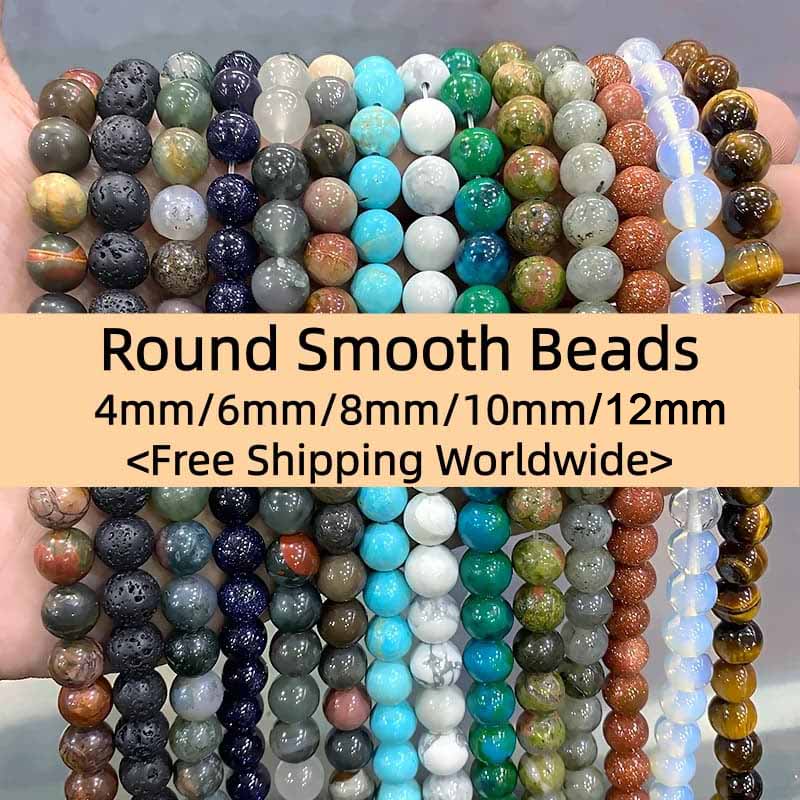 #1 Round Smooth Beads Crystal/Quartz/Jasper/Agate