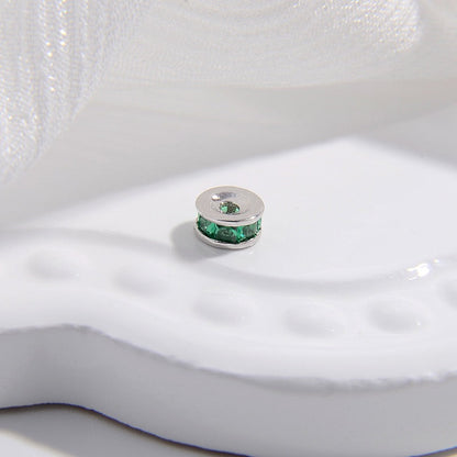 1PCS Brass Zircon Wheel Spacer Beads
